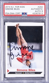 2014 S.I. For Kids #292 Simone Biles Signed Rookie Card - PSA/DNA Auth "9"